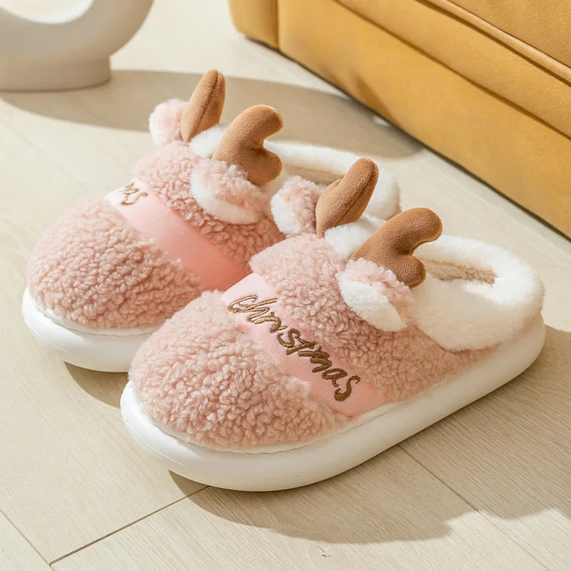 Warm Plush Christmas Slippers