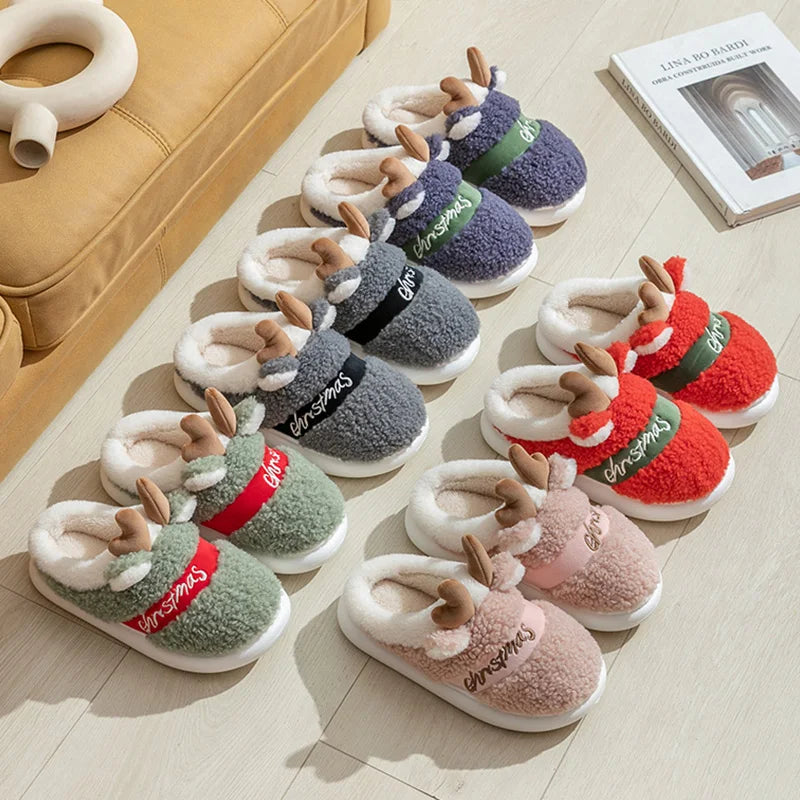 Warm Plush Christmas Slippers