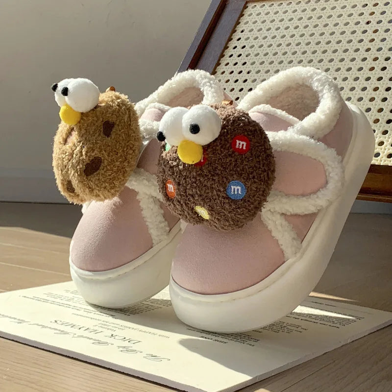 Plush Cotton Slippers For Women