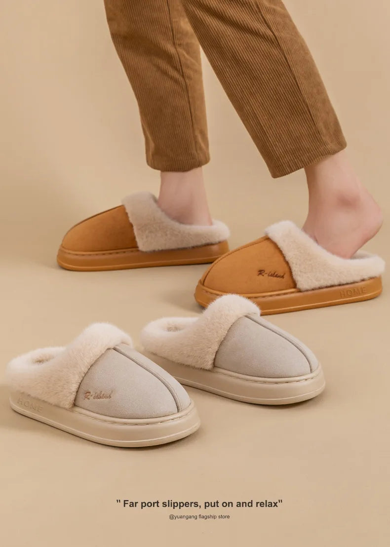 Non-Slip Cashmere Winter Slippers