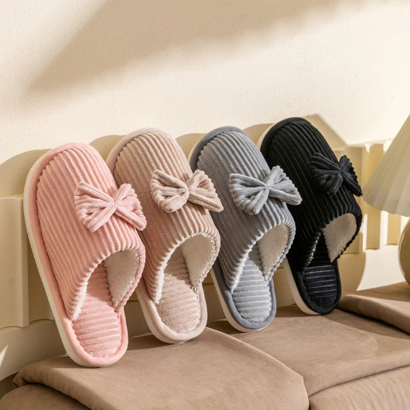 Women's Lightweight and Comfortable Bow Slippers for Home