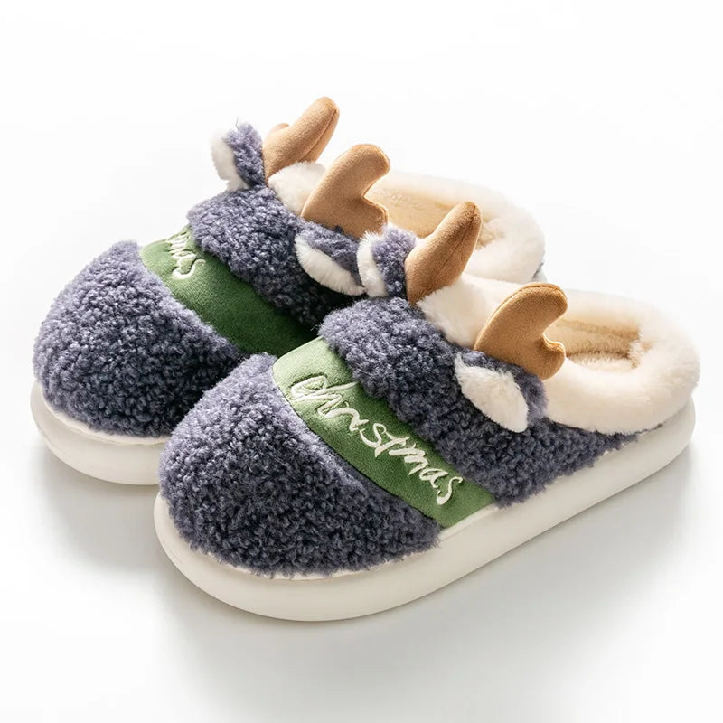 Warm Plush Christmas Slippers