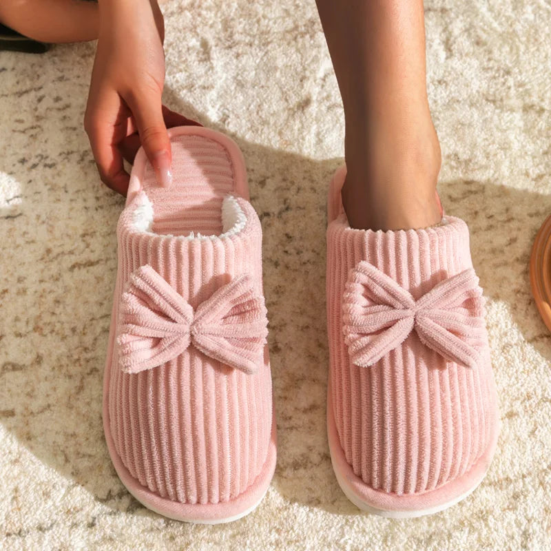 Women's Lightweight and Comfortable Bow Slippers for Home