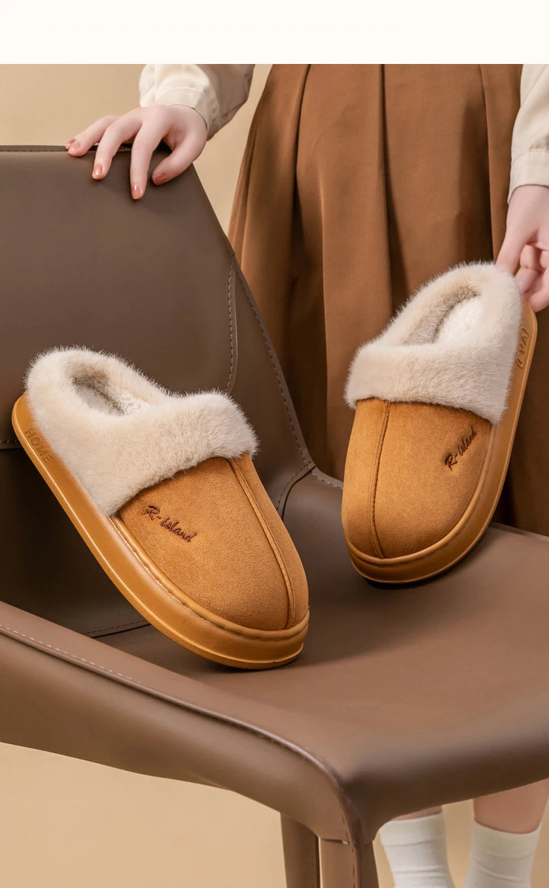 Non-Slip Cashmere Winter Slippers