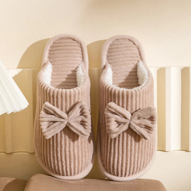 Women's Lightweight and Comfortable Bow Slippers for Home