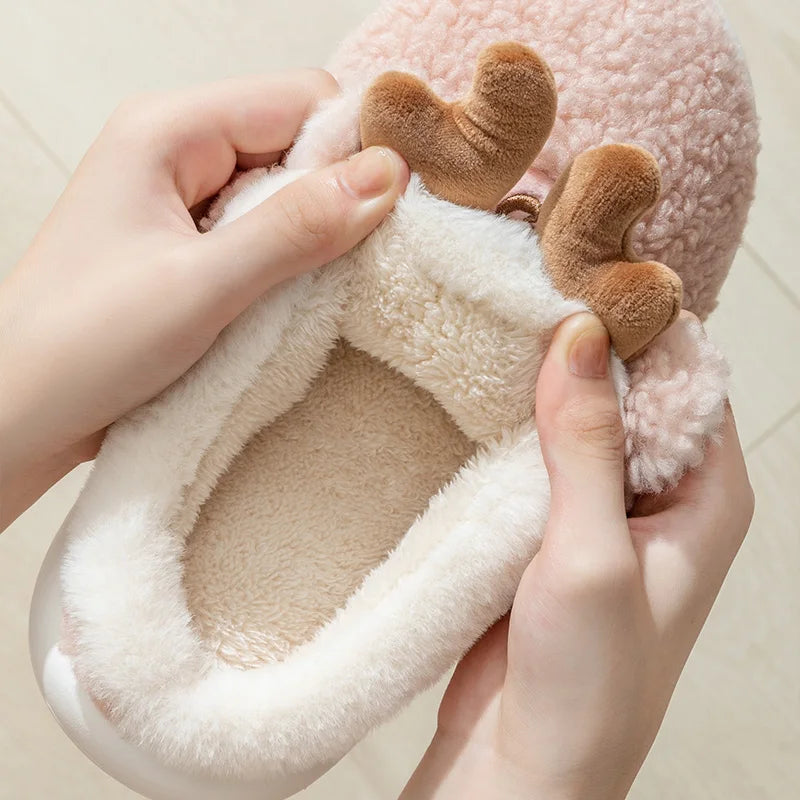 Warm Plush Christmas Slippers