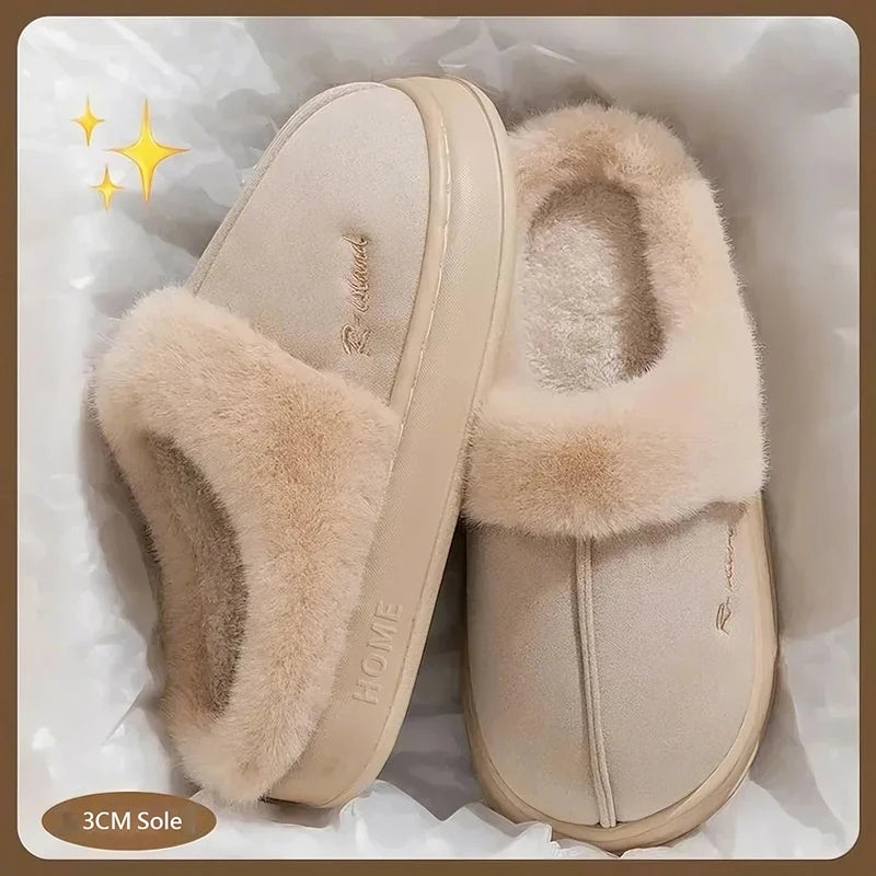 Non-Slip Cashmere Winter Slippers