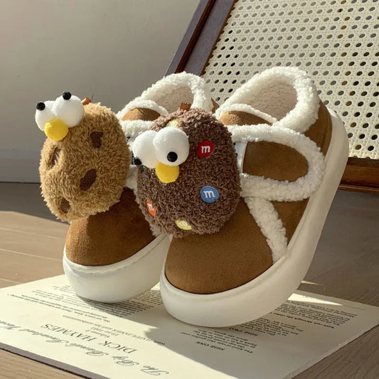 Plush Cotton Slippers For Women