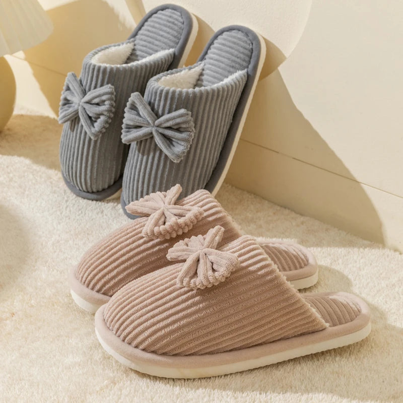 Women's Lightweight and Comfortable Bow Slippers for Home