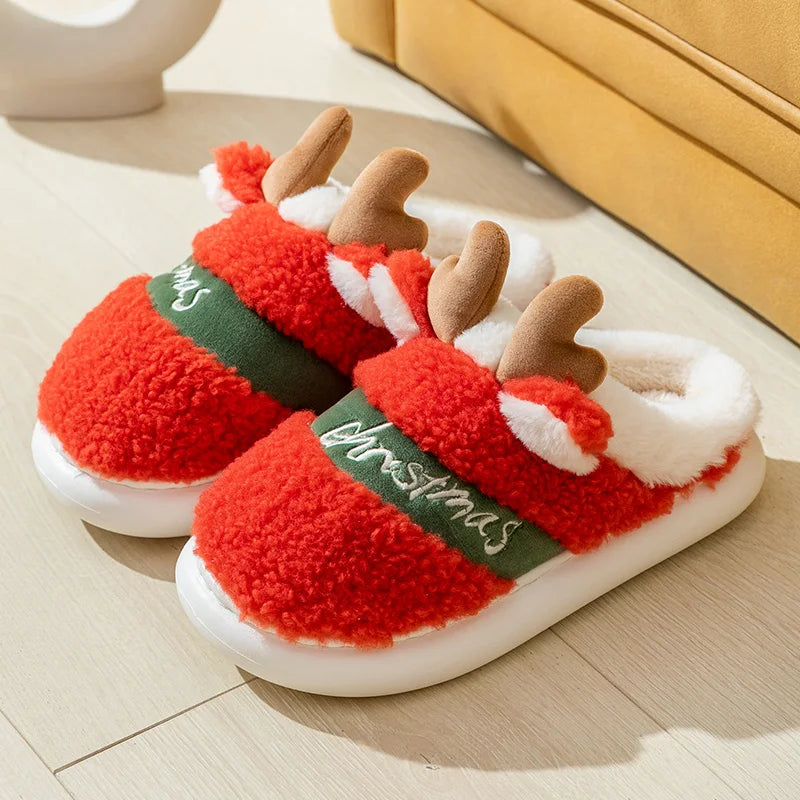 Warm Plush Christmas Slippers