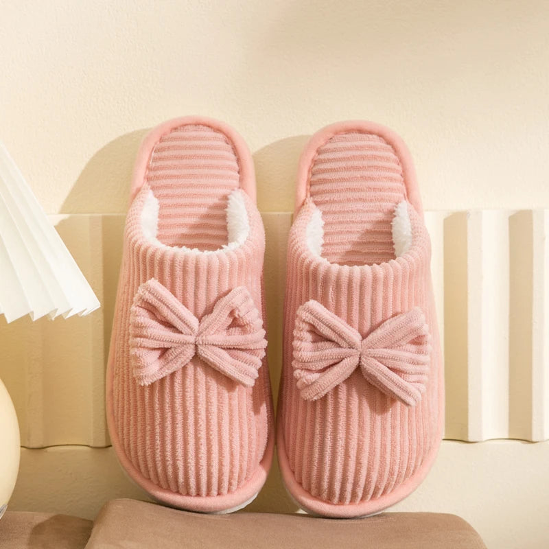 Women's Lightweight and Comfortable Bow Slippers for Home