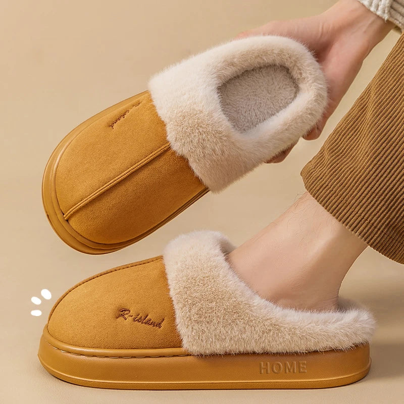 Non-Slip Cashmere Winter Slippers