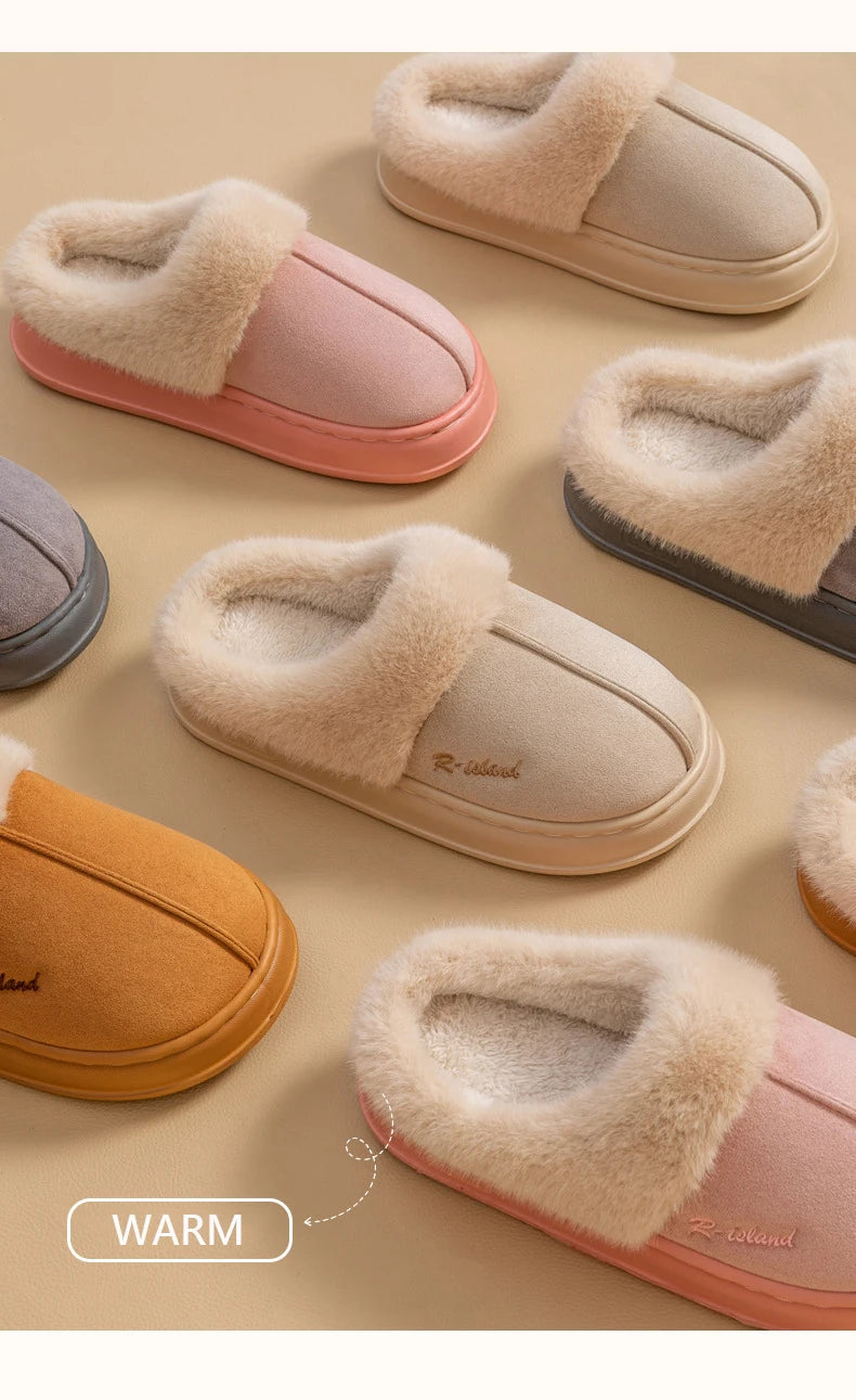 Non-Slip Cashmere Winter Slippers