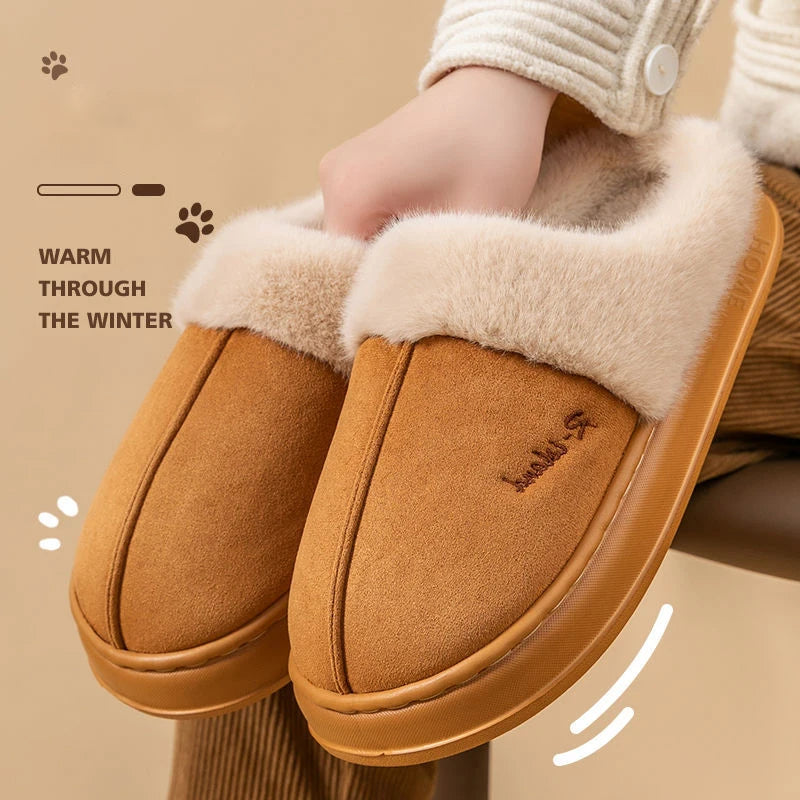 Non-Slip Cashmere Winter Slippers